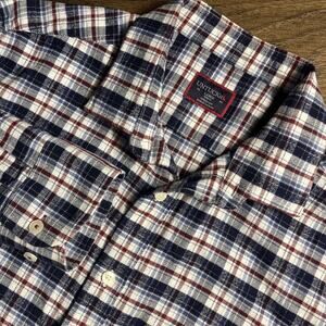 UNTUCKit Men’s Large Blue Red Plaid Flannel Long Sleeve Button Down Shirt Cotton